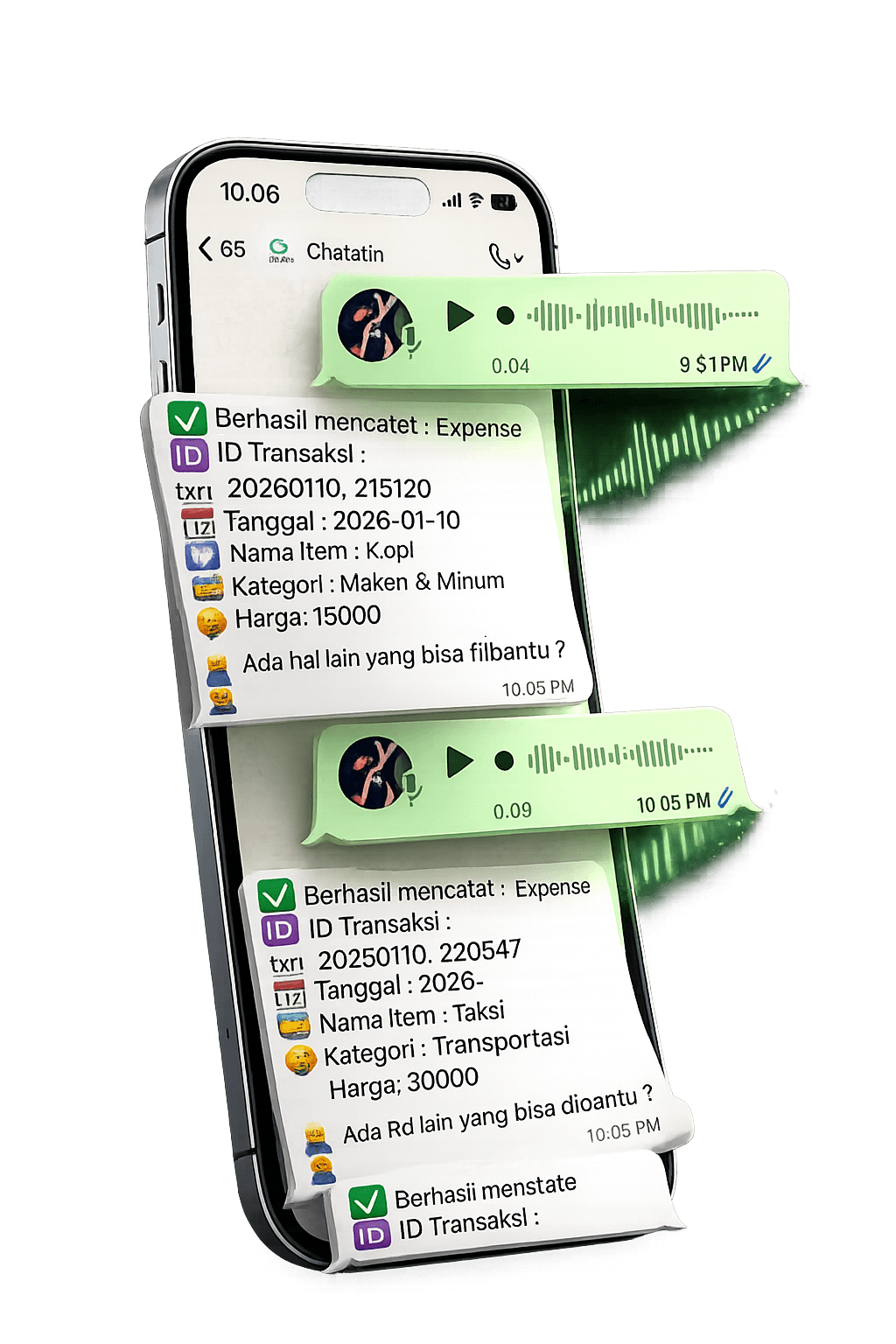 Illustration of Chatatin app on WhatsApp